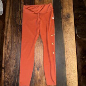 Nike Lux Leggings – Women’s Small – Burnt Orange – Side Leg Logo